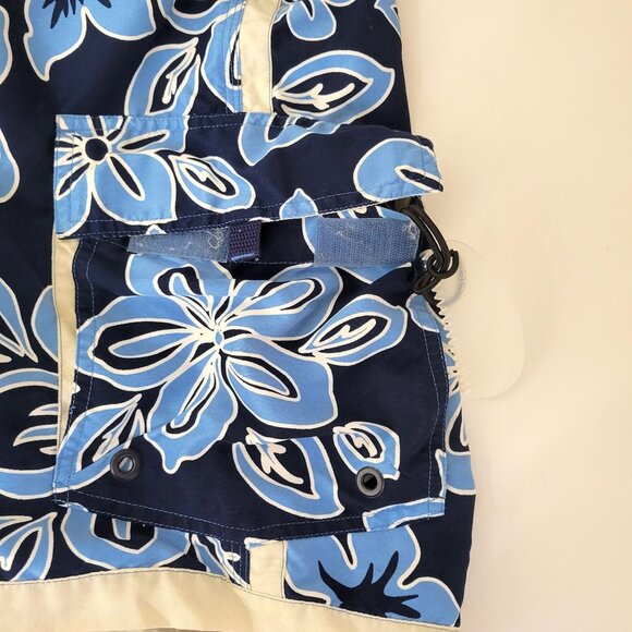 Driving Force Men's Swim Trunks Bold Blue Floral - Picture 4 of 5